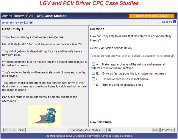 driver cpc case study test uk